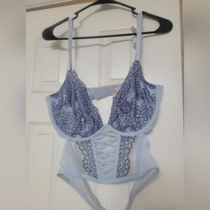 Victoria's Secret baby blue lace bra